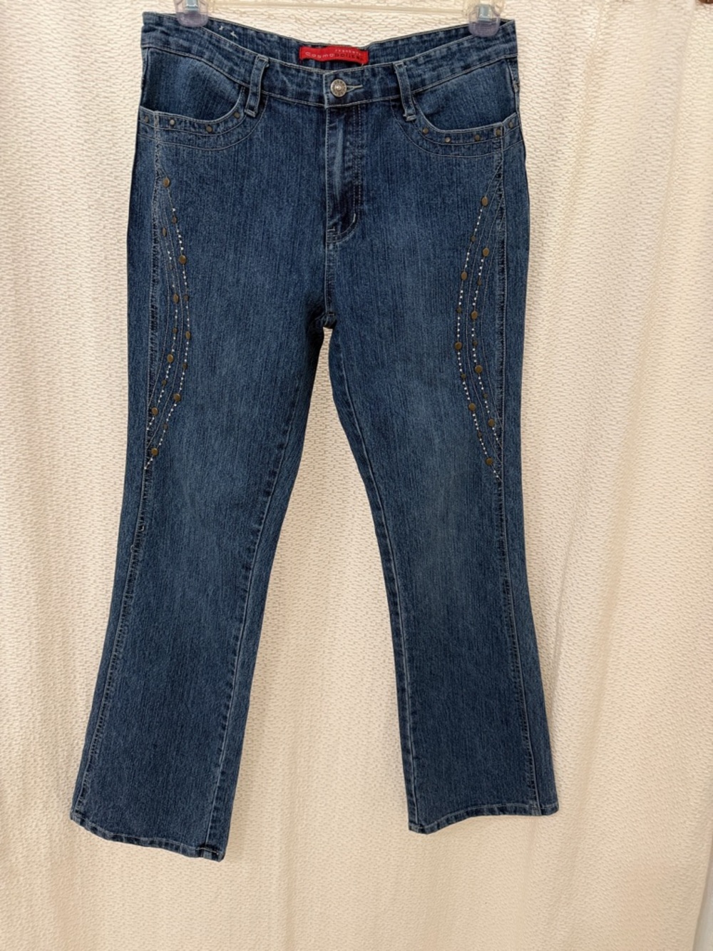 Cosmopolitan Dark Blue Embellished Bootcut Jeans